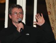 5 December 2007; Joe Brolly, former Derry county footballer, and TV pundit, speaking during an open meeting in relation to GAA player grants. The Elk, Toome, Co. Derry. Picture credit: Oliver McVeigh / SPORTSFILE