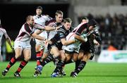 7 December 2007; Justin Fitzpatrick, Ulster, is tackled by Nikki Walker,left, and Sonny Parker, Ospreys. Heineken Cup, Pool 2, Round 3, Ospreys v Ulster, Liberty Stadium, Swansea, Wales. Picture credit: Matt Browne / SPORTSFILE *** Local Caption ***