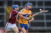 15 February 2015; Bobby Duggan, Clare, in action against Andy Smith, Galway. Allianz Hurling League, Division 1A, Round 1, Galway v Clare, Pearse Stadium, Galway. Picture credit: David Maher / SPORTSFILE