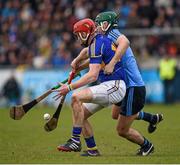 15 February 2015; Denis Maher, Tipperary, in action against Michael Carton, Dublin. Allianz Hurling League, Division 1A, Round 1, Dublin v Tipperary, Parnell Park, Dublin. Picture credit: Ray McManus / SPORTSFILE