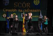 14 February 2015; The John Mitchels’s, Glenullin, Co. Derry, team of Michael Og McGeown, Fergal Close, Donal Close, Ronan Close, Emer Kelly, Tiegan Mullan, Aine Apperly, Chloe Aine Ni Mhaolain, competing in the Set Dancing competition during the All-Ireland Scór na nÓg Championship Finals 2015. Citywest Hotel, Saggart, Co. Dublin. Picture credit: Pat Murphy / SPORTSFILE