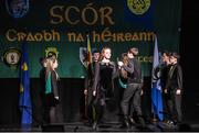 14 February 2015; The John Mitchels’s, Glenullin, Co. Derry, team of Michael Og McGeown, Fergal Close, Donal Close, Ronan Close, Emer Kelly, Tiegan Mullan, Aine Apperly, Chloe Aine Ni Mhaolain, competing in the Set Dancing competition during the All-Ireland Scór na nÓg Championship Finals 2015. Citywest Hotel, Saggart, Co. Dublin. Picture credit: Pat Murphy / SPORTSFILE