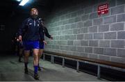 15 February 2015; Clare captain Cian Dillon leads his team out from the dressing room before the start of the game. Allianz Hurling League, Division 1A, Round 1, Galway v Clare, Pearse Stadium, Galway. Picture credit: David Maher / SPORTSFILE