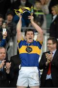 15 February 2015; Christopher McGuinness, O'Donovan Rossa captain, holds aloft the cup. AIB GAA Hurling All-Ireland Intermediate Club Championship Final, O'Donovan Rossa v Kilburn Gaels, Croke Park, Dublin. Picture credit: Oliver McVeigh / SPORTSFILE