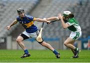 15 February 2015; Michael Armstrong, O'Donovan Rossa, in action against Conor Hickey, Kilburn Gaels. AIB GAA Hurling All-Ireland Intermediate Club Championship Final, O'Donovan Rossa v Kilburn Gaels, Croke Park, Dublin. Picture credit: Oliver McVeigh / SPORTSFILE