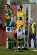 8 February 2015; Brendan Kealy, right, and David Moran, Kerry. Allianz Football League, Division 1, Round 2, Derry v Kerry, Celtic Park, Derry. Picture credit: Oliver McVeigh / SPORTSFILE