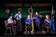 14 February 2015; The Easkey, Co. Sligo, team of Sinead Harte, Aoife Collery, Eabha McGowan, Andrew Kilcullen and Owen Roe McGowan competing in the Instrumental Music competition during the All-Ireland Scór na nÓg Championship Finals 2015. Citywest Hotel, Saggart, Co. Dublin. Picture credit: Pat Murphy / SPORTSFILE