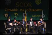 14 February 2015; The Dromhowan Geraldines, Co. Monaghan, team of Stephen McMahon, Colm McMahon, Finbarr Brennan, Tomasina McGinnity and Conor Quinn competing in the Instrumental Music competition during the All-Ireland Scór na nÓg Championship Finals 2015. Citywest Hotel, Saggart, Co. Dublin. Picture credit: Pat Murphy / SPORTSFILE