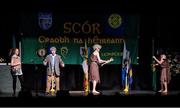 14 February 2015; The St. Dominic’s, Co. Roscommon, team of Cormac Miley, Ethan Conaughton, Michael Feeley, Cian Dervin, Sean Kenny, Roisin Roddy, Keith Doyle and Conor Walsh, competing in the Leiriu competition during the All-Ireland Scór na nÓg Championship Finals 2015. Citywest Hotel, Saggart, Co. Dublin. Picture credit: Pat Murphy / SPORTSFILE