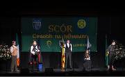 14 February 2015; The St. Patrick’s, Cullyhanna, Co. Armagh, team of Oran Murray, Colm Donnelly, Diarmaid Savage, Diarmaid Brecknell and Mary Donnelly, competing in the Leiriu competition during the All-Ireland Scór na nÓg Championship Finals 2015. Citywest Hotel, Saggart, Co. Dublin. Picture credit: Pat Murphy / SPORTSFILE