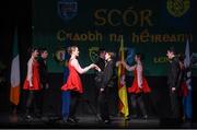 14 February 2015; The Aghamore, Co. Mayo, team of David Hession, Thomas Doherty, Sean Freyne, James Freyne, Rachel Lyons, Anne Duffy, Orna Hession and Eleanor Harrison, competing in the Set Dancing competition during the All-Ireland Scór na nÓg Championship Finals 2015. Citywest Hotel, Saggart, Co. Dublin. Picture credit: Pat Murphy / SPORTSFILE