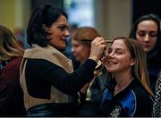 14 February 2015; A competitor gets her make make-up done before competing in the All-Ireland Scór na nÓg Championship Finals 2015. Citywest Hotel, Saggart, Co. Dublin. Picture credit: Pat Murphy / SPORTSFILE