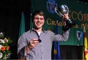 14 February 2015; Proinsias Ó Cathasaigh, Lios Póil, Co. Kerry, celebrates after winning the Solo Singing competition during the All-Ireland Scór na nÓg Championship Finals 2015. Citywest Hotel, Saggart, Co. Dublin. Picture credit: Pat Murphy / SPORTSFILE