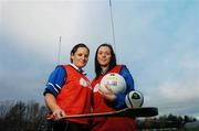 4 December 2007; Ballyboden camogie player Ciara Lucey, left, and Ballyboden ladies footballer Joanne O'Sullivan, pictured at the launch of the Opel Kit for Clubs Initiative at Ballyboden St. Endas GAA club . The initiative will see Opel Ireland supporting local GAA clubs all over the country with training kit. For further details visit www.opelkitforclubs.com Picture credit: Matt Browne / SPORTSFILE  *** Local Caption ***