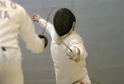 1 December 2007; Andrew Fenwick, Ireland, in action against Michele Bino, Italy. Irish Open Fencing Championships 2007, Mens Epee Individual, FIE Satellite/Coupe du Nord, Dublin City University, Glasnevin, Dublin. Picture credit: Matt Browne / SPORTSFILE