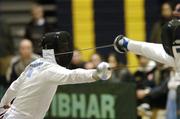 1 December 2007; Gran Anderton, left, Ireland, in action during the final against Michele Bino, Italy. Irish Open Fencing Championships 2007, Mens Epee Individual, FIE Satellite/Coupe du Nord, Dublin City University, Glasnevin, Dublin. Picture credit: Matt Browne / SPORTSFILE