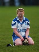2 December 2007; A dejected Grace Walsh, West Clare Gaels, Clare, after the match. VHI Healthcare All-Ireland Ladies Junior Club Football Championship Final, West Clare Gaels, Clare v Foxrock Cabinteely, Dublin, Toomevarra, Co. Tipperary. Picture credit: Brian Lawless / SPORTSFILE