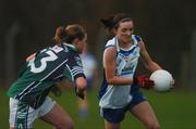 2 December 2007; Michelle Downes, West Clare Gaels, Clare, in action against Amy Connolly, Foxrock Cabinteely, Dublin. VHI Healthcare All-Ireland Ladies Junior Club Football Championship Final, West Clare Gaels, Clare v Foxrock Cabinteely, Dublin, Toomevarra, Co. Tipperary. Picture credit: Brian Lawless / SPORTSFILE