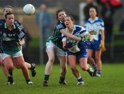 2 December 2007; Sinead Kelly, West Clare Gaels, Clare, in action against Anne-Marie Murphy, Foxrock Cabinteely, Dublin. VHI Healthcare All-Ireland Ladies Junior Club Football Championship Final, West Clare Gaels, Clare v Foxrock Cabinteely, Dublin, Toomevarra, Co. Tipperary. Picture credit: Brian Lawless / SPORTSFILE