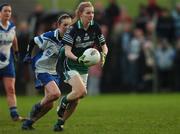 2 December 2007; Sarah Brophy, Foxrock Cabinteely, Dublin, in action against Niamh Lardner, West Clare Gaels, Clare. VHI Healthcare All-Ireland Ladies Junior Club Football Championship Final, West Clare Gaels, Clare v Foxrock Cabinteely, Dublin, Toomevarra, Co. Tipperary. Picture credit: Brian Lawless / SPORTSFILE