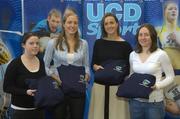 5 December 2007; UCD Hockey Scholars Rosie Carrigan (Galway), Roising Flinn (Dublin), Christine Quinlan (Dublin) and Lisa Jacob  pictured at the announcement of the UCD Sports Scholarship recipients for the 2007/2008 academic year. The UCD sports scholarship programme aims to develop elite athletes who can compete at the highest national and international level. University College Dublin, Belfield, Dublin. Picture credit: Matt Browne / SPORTSFILE