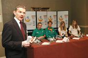 6 December 2007; CEO of Athletics Ireland Brendan Hackett at the press conference ahead of the Spar European Cross Country Championships which take place this Sunday in Toro, Spain. Westin Hotel, College Green, Dublin. Picture credit: Matt Browne / SPORTSFILE