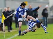 12 December 2007; Rory O'Connor, Knockbeg College, Carlow, in action against David Nolan, St Mel's, Longford. Leinster Colleges Senior Football Championship 'A', Round 1, St Mel's, Longford v Knockbeg College, Carlow, Pearse Park, Longford. Picture credit; Brian Lawless / SPORTSFILE