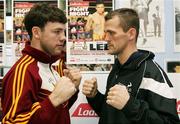12 December 2007; Andy Lee and Jason McKay at a press conference ahead of their Irish Super Middleweight title fight on Saturday. Andy Lee v Jason McKay Press Conference, Kronk Gym, Belfast, Co. Antrim. Picture credit; Oliver McVeigh / SPORTSFILE