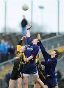 13 December 2007; Kevin O'Brien, left, and Jake Briggs, Portmarnock CS, in action against Jake Regan and Paul Lyness, St. Pat's, Navan. Leinster Colleges Senior Football Championship 'A' - Round 1, St Patrick's College, Navan v Portmarnock Community School, Dublin, Pairc Tailteann, Navan, Co. Meath. Picture credit: Matt Browne / SPORTSFILE