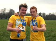 15 December 2007; Micheal and William Magee, from Leopardstown, Co. Dublin, after competing in the Aware 10K Christmas Fun Run. Phoenix Park, Dublin. Picture credit: Tomas Greally / SPORTSFILE *** Local Caption ***