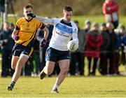 4 February 2015; Patrick McBrearty, UUJ, in action against Conor McHugh, DCU. Independent.ie Sigerson Cup, Round 1, UUJ v DCU. University of Ulster Jordanstown, Jordanstown, Co. Antrim. Picture credit: Oliver McVeigh / SPORTSFILE