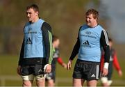 17 February 2015; Munster's Tommy O'Donnell, left, and Stephen Archer during squad training. University of Limerick, Limerick. Picture credit: Diarmuid Greene / SPORTSFILE