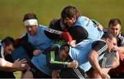 17 February 2015; Munster players, including CJ Stander, Billy Holland, Jack O'Donoghue, Donncha O'Callaghan, Tommy O'Donnell, Dave Kilcoyne and Niall Scannell contest a maul during squad training. University of Limerick, Limerick. Picture credit: Diarmuid Greene / SPORTSFILE