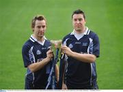 12 December 2007; Cian Ward, DIT, with Conor Motrimer, DCU, left, and the Sigerson Cup trophy at the 2008 Ulster Bank Sigerson Cup and Fitzgibbon Cup Draws. Croke Park, Dublin. Picture credit: Pat Murphy / SPORTSFILE  *** Local Caption ***