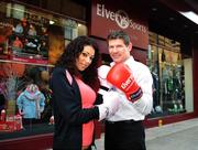 13 December 2007; IBC Middleweight Title holder and Irish Super Middleweight champion Jim Rock, aka The Pink Panther, with model Georgia Salpa, at the official opening of Elverys Sports in the heart of Dun Laoghaire. Upper George's Street, Dun Laoghaire. Picture credit: Pat Murphy / SPORTSFILE  *** Local Caption ***