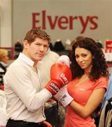 13 December 2007; IBC Middleweight Title holder and Irish Super Middleweight champion Jim Rock, aka The Pink Panther, with model Georgia Salpa, at the official opening of Elverys Sports in the heart of Dun Laoghaire. Upper George's Street, Dun Laoghaire. Picture credit: Pat Murphy / SPORTSFILE