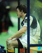 15 December 2007; Leinster captain Brian O'Driscoll holds an ice pack to his knee late in the game. Heineken Cup, Pool 6, Round 4, Edinburgh v Leinster, Murrayfield, Edinburgh, Scotland. Picture credit: Brendan Moran / SPORTSFILE