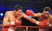 15 December 2007; George Katsimpas, left, in action against Lukasz Wawrzyczek, International Middlewight contest, Ladbrokes.com Fight Night, George Katsimpas.v.Lukasz Wawrzyczek. National stadium, Dublin. Picture credit; David Maher / SPORTSFILE