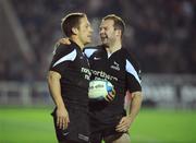 16 December 2007; Jonny Wilkinson, Newcastle Falcons, celebrates scoring a try with team-mate Ollie Phillips. European Challenge Cup, Pool 3, Round 4, Newcastle Falcons v Connacht, Kingston Park, Newcastle, England. Picture credit; Brendan Moran / SPORTSFILE *** Local Caption ***