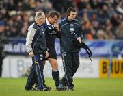 26 December 2007; Ollie Le Roux of Leinster is helped from the field during the game during the Magners League match between Leinster and Ulster at the RDS, Ballsbridge, Dublin. Photo by Pat Murphy / SPORTSFILE