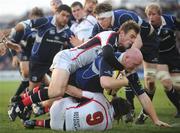 26 December 2007; Bernard Jackman, Leinster, is tackled by Tommy Bowe, top, and Isaac Boss, Ulster. Magners League, Leinster v Ulster, RDS, Ballsbridge, Dublin. Picture credit: Pat Murphy / SPORTSFILE