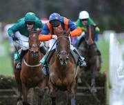 27 December 2007; Whatuthink, with Conor O'Dwyer up, jump the last on their way to winning the Paddypower.com Future Champions novice Hurdle. Leopardstown Racecourse, Leopardstown, Dublin. Picture credit: Matt Browne / SPORTSFILE