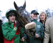 27 December 2007; Ross Geraghty with Newbay Prop after winning the Paddy Power Steeplechase. Leopardstown Racecourse, Leopardstown, Dublin. Picture credit: Matt Browne / SPORTSFILE