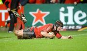 27 December 2007; Denis Leamy, Munster, scores his side's only try of the game against Connacht. Magners League, Munster v Connacht, Musgrave Park, Cork. Picture credit; Brendan Moran / SPORTSFILE