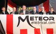 28 December 2007; The newly appointed Derry City manager Stephen Kenny, with members of the Derry City board, speaking during a press conference to re-introduce him to the club. Delacroix Lounge, Derry. Picture credit: Oliver McVeigh / SPORTSFILE