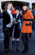 28 December 2007; Elizabeth Hood, center, from Rathmines, Dublin, with her daughters Philippa, right, and Amelia at the races. Leopardstown Racecourse, Leopardstown, Dublin. Photo by Sportsfile