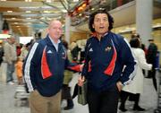 28 December 2007; Munster's new signing and New Zealand international Doug Howlett with Munster director of rugby Declan Kidney on his arrival at Cork Airport before starting the next stage of his rugby career with Munster. Cork Airport, Cork. Picture credit; Brendan Moran / SPORTSFILE *** Local Caption ***