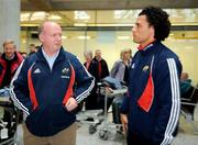28 December 2007; Munster's new signing and New Zealand international Doug Howlett with Munster director of rugby Declan Kidney on his arrival at Cork Airport before starting the next stage of his rugby career with Munster. Cork Airport, Cork. Picture credit; Brendan Moran / SPORTSFILE *** Local Caption ***