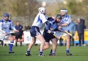 29 December 2007; David O'Callaghan, Dublin, in action against Tomás Brady and Ruairi Trainor, Dub Stars. Annual Hurling Challenge match, Dub Stars v Dublin, Naomh Mhearnog, Portmarnock, Co. Dublin. Picture credit; Ray Lohan / SPORTSFILEE