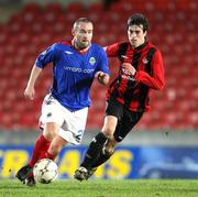 29 December 2007; Conor Downey, Linfield, in action against Ryan Tumelty, Crusaders. Carnegie Premier League, Linfield v Crusaders, Windsor Park, Belfast, Co. Antrim. Picture credit; Oliver McVeigh / SPORTSFIL